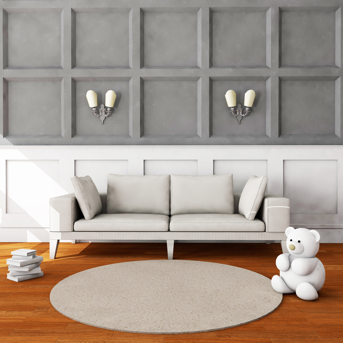 Living room interior with hardwood floor. 3D illustration